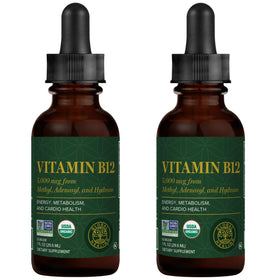 Flacon de vitamine B12 liquide sublingual 5000 mcg Global Healing Center avant