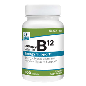 Flacon de Vitamine B12 Quality Choice 500 MCG 100 comprimés