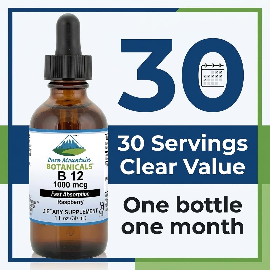 Flacon de vitamine B12 sur une surface en bois avec des baies