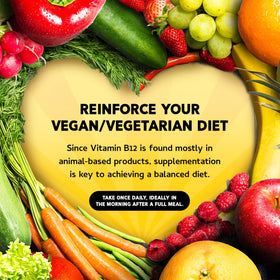 Flacon de vitamine B12 vegan avec bouchon ouvert