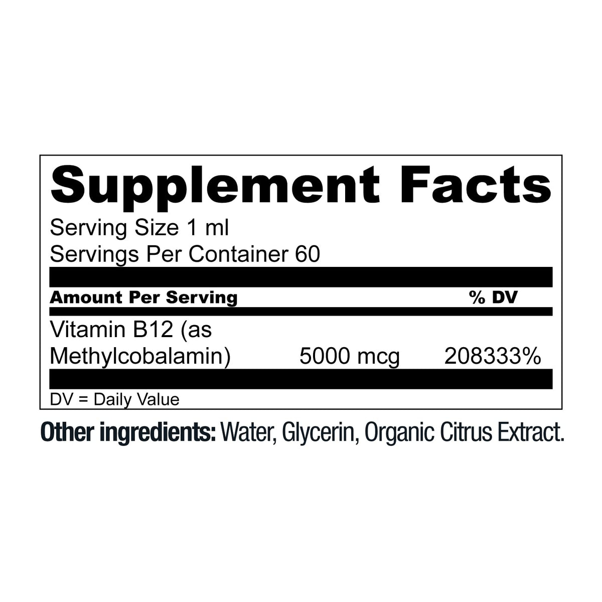 Flacon de vitamine B12 végétalienne avec goutte à goutte