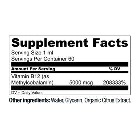 Flacon de vitamine B12 végétalienne avec goutte à goutte