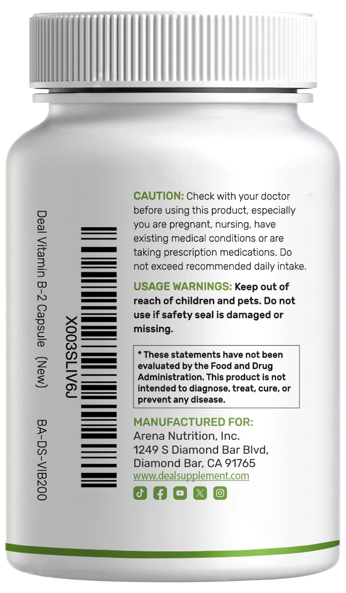 Flacon de Vitamine B2 400mg et Magnésium Glycinate 400mg sur une table