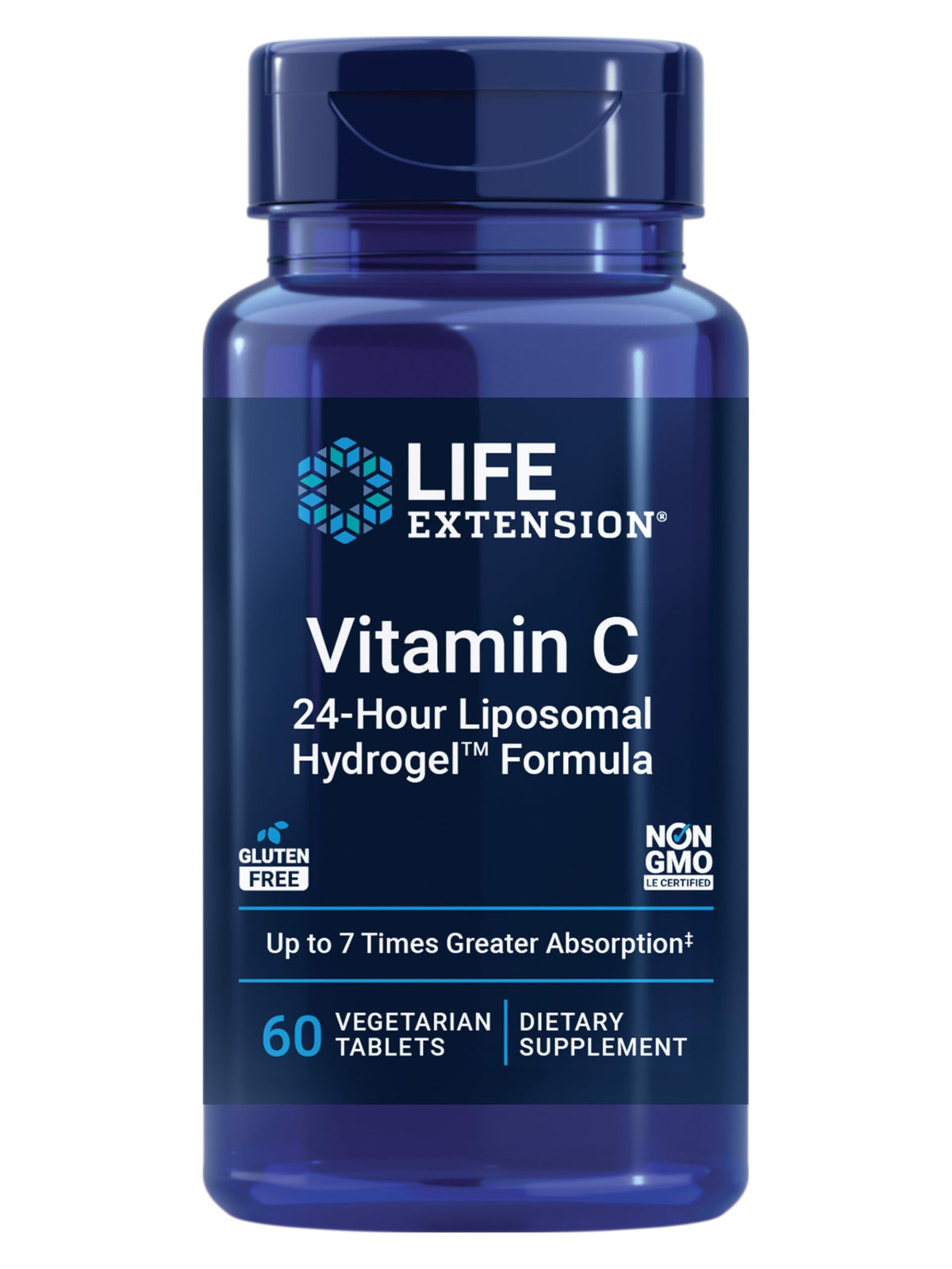 Flacon de Vitamine C 24h Liposomal Life Extension avec 60 comprimés