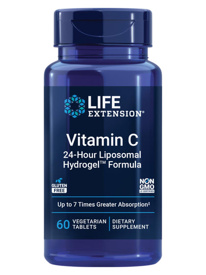Flacon de Vitamine C 24h Liposomal Life Extension avec 60 comprimés