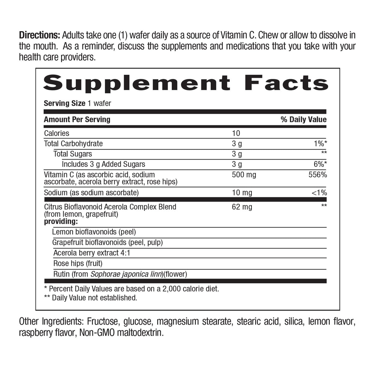 Flacon de Vitamine C 500 mg Country Life sur fond blanc