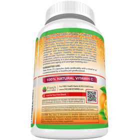Flacon de Vitamine C 500mg FRESH HEALTHCARE avec ingrédients listés