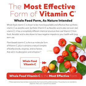 Flacon de Vitamine C Bio Triquetra Health ouvert avec dose mesurée