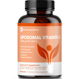 Flacon de Vitamine C Liposomale 1400mg Pure Micronutrients, 90 capsules