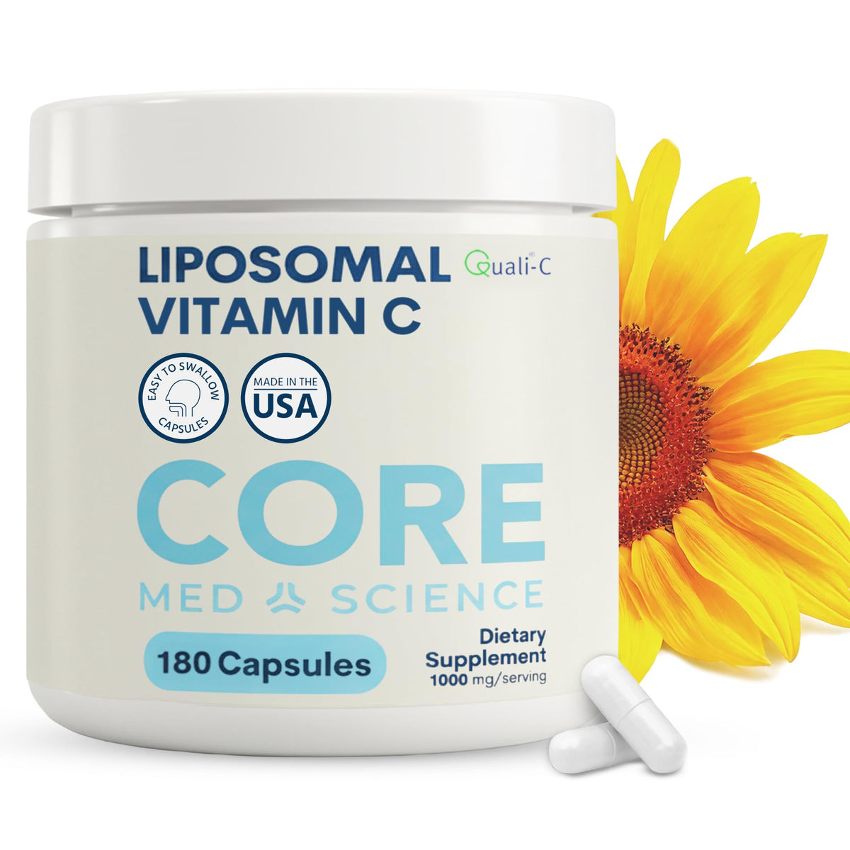 Flacon de Vitamine C Liposomale Core Med Science 1000mg 180 capsules