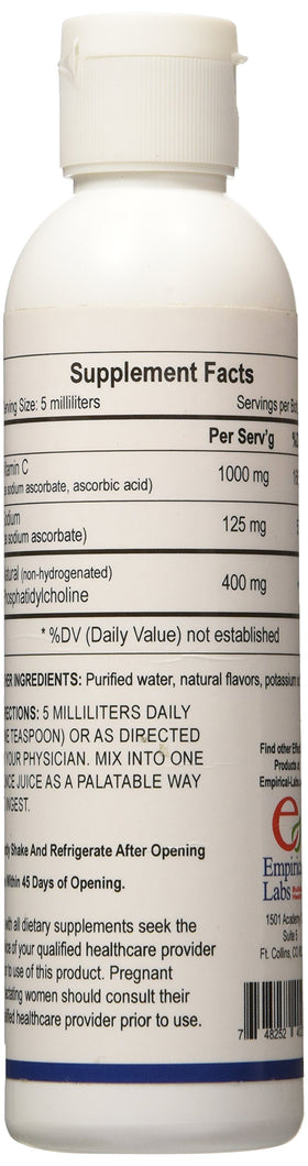 Flacon de Vitamine C Liposomale Empirical Labs avec étiquette visible