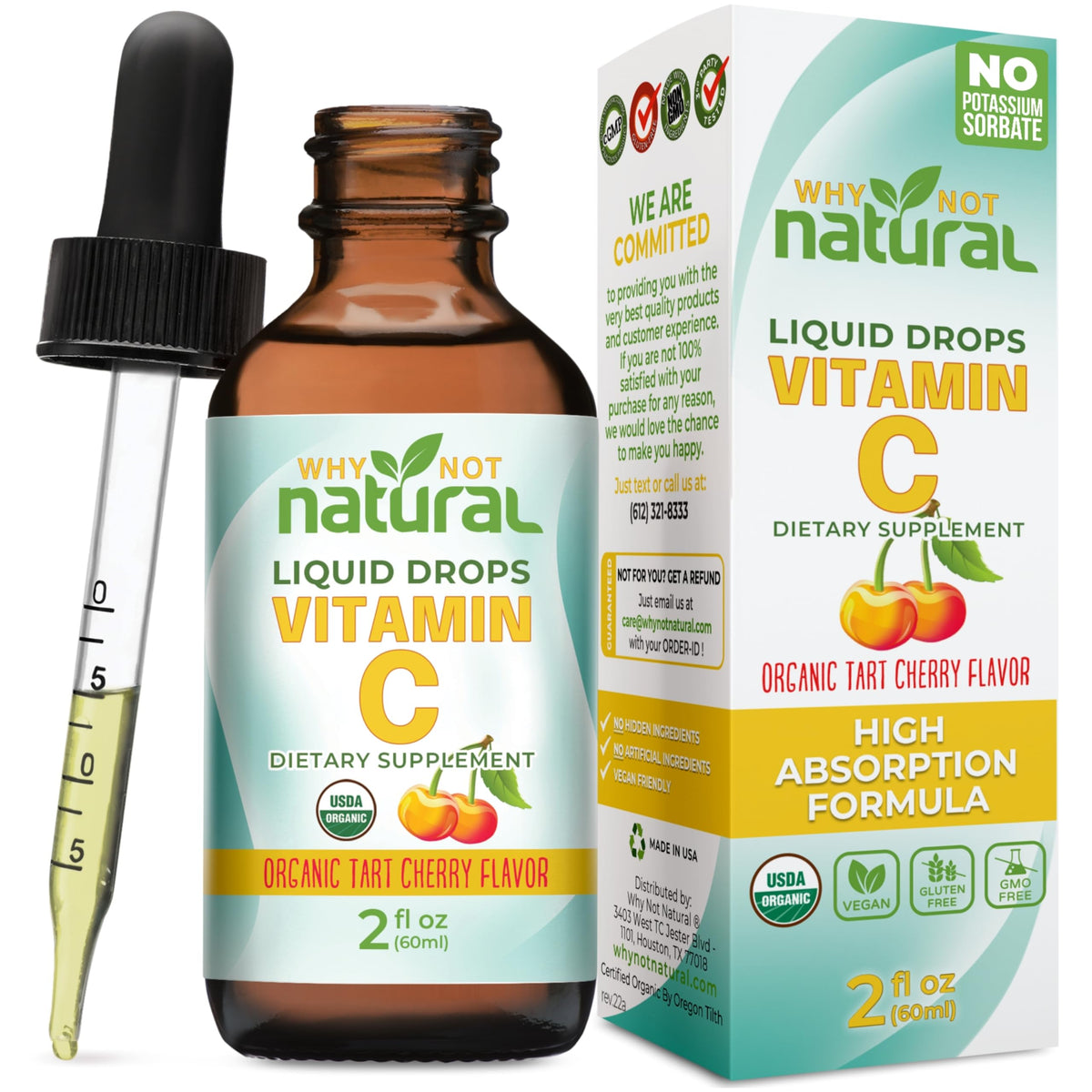 Flacon de Vitamine C Liquide Bio Why Not Natural 141g vue de face