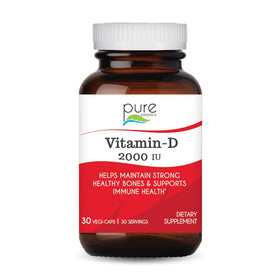 Flacon de Vitamine D 2000 UI PURE ESSENCE LABS vue de face