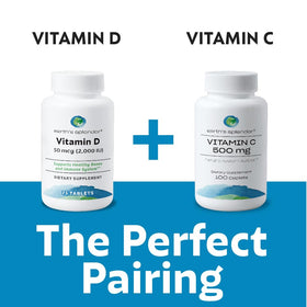 Flacon de Vitamine D Earth's Splendor avec fond neutre