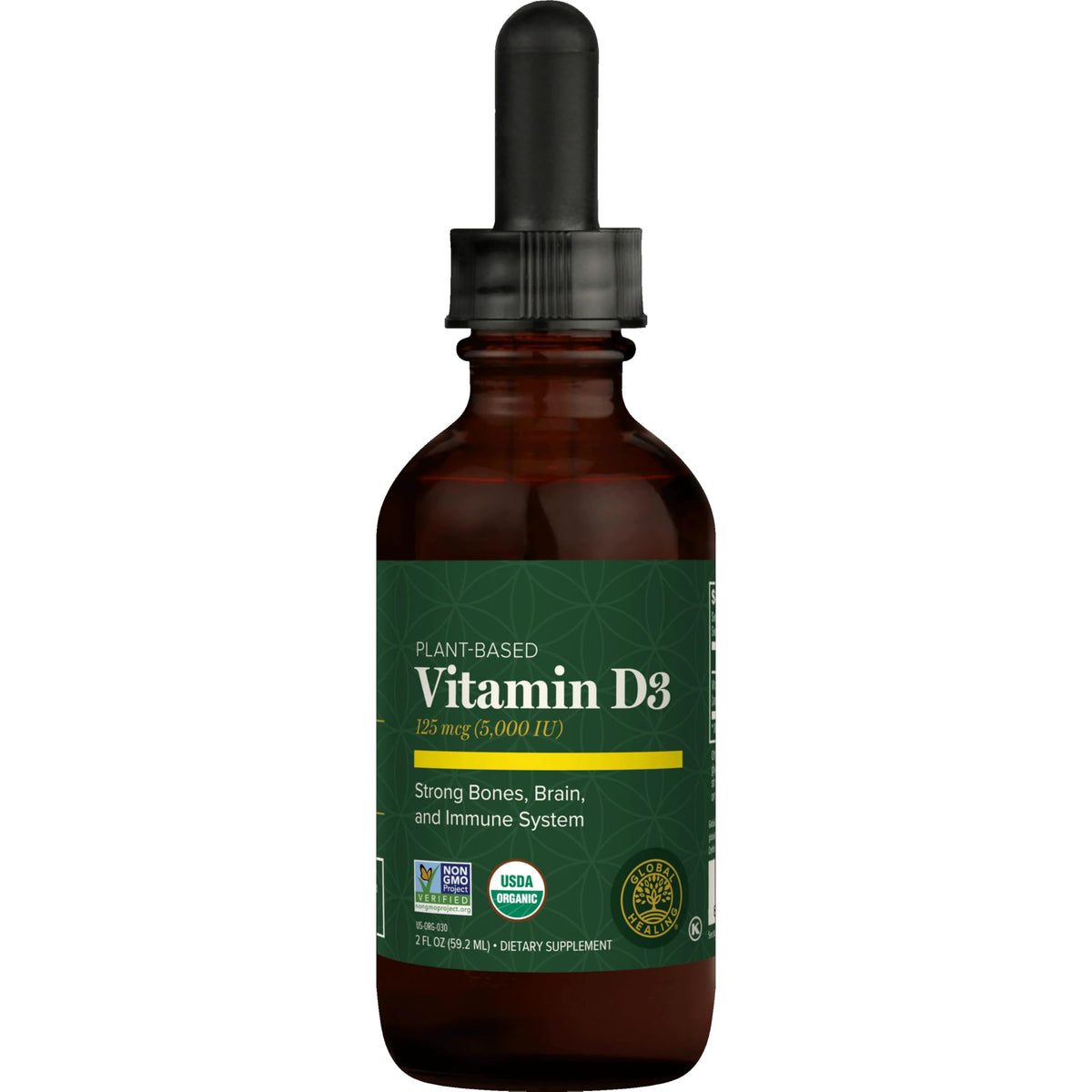 Flacon de Vitamine D3 5000 UI Global Healing Center 60 ml