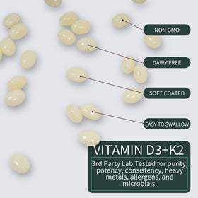 Flacon de Vitamine D3 et K2 avec une vue de dessus