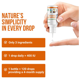 Flacon de vitamine D3 ivvion avec étiquette USDA Organic
