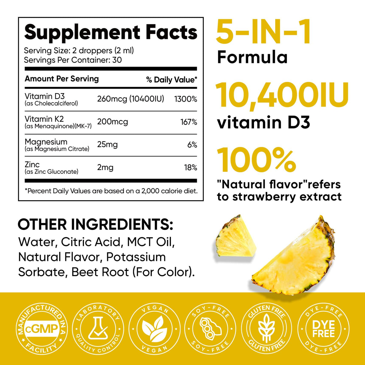 Flacon de Vitamine D3 K2 de Venture Pal avec doseur