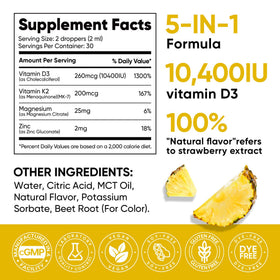 Flacon de Vitamine D3 K2 de Venture Pal avec doseur