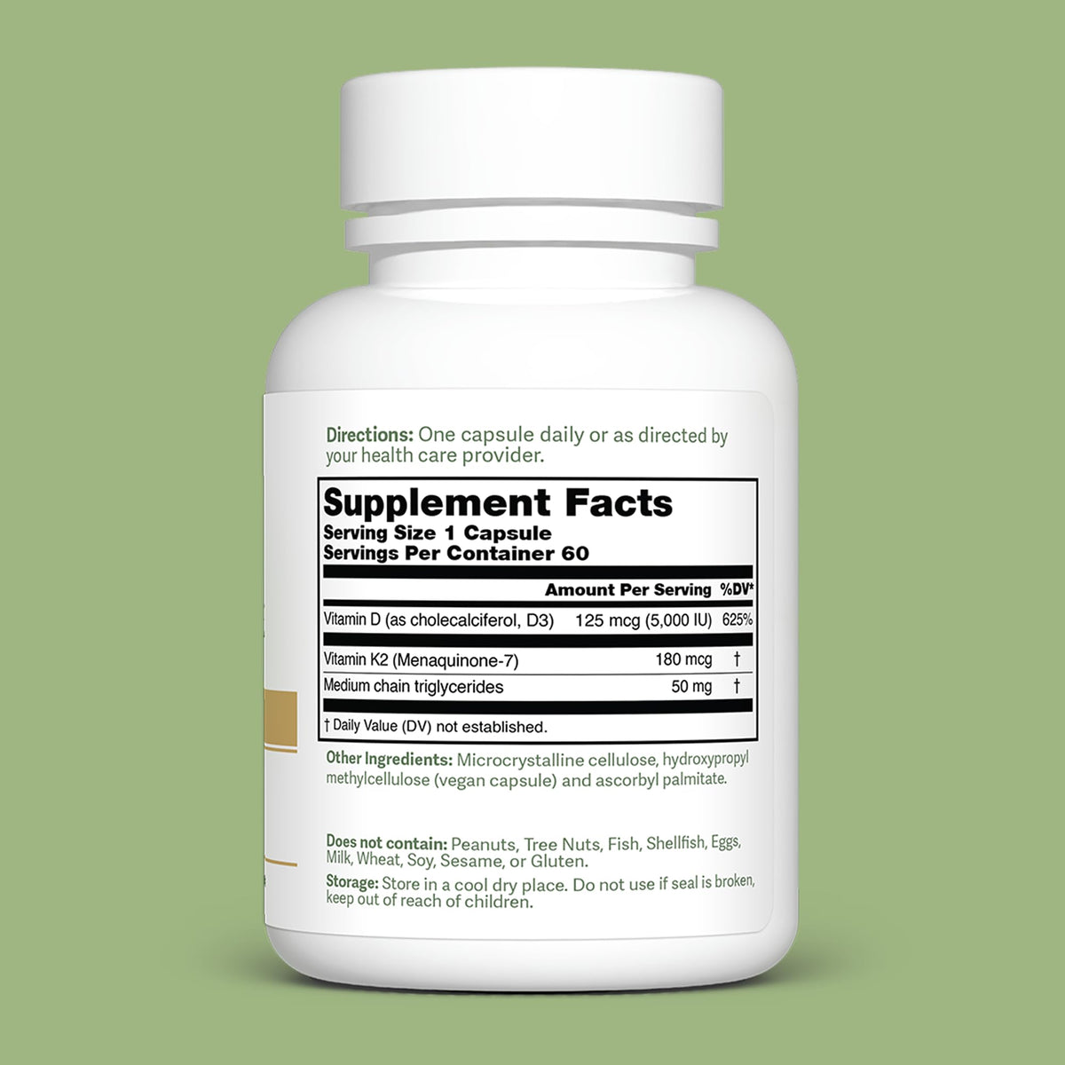 Flacon de Vitamine D3-K2 Dr. Murray avec étiquette claire