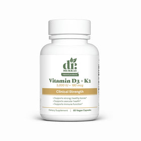 Flacon de Vitamine D3-K2 Dr. Murray contenant 60 gélules végétales