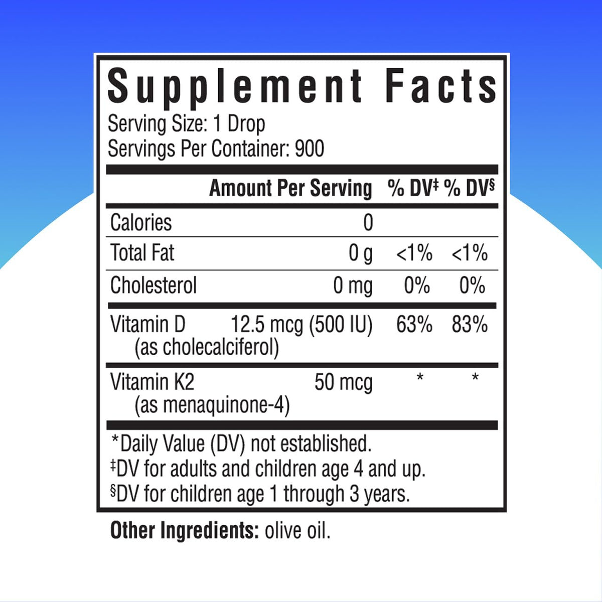 Flacon de vitamine D3 + K2 Seeking Health avec compte-gouttes