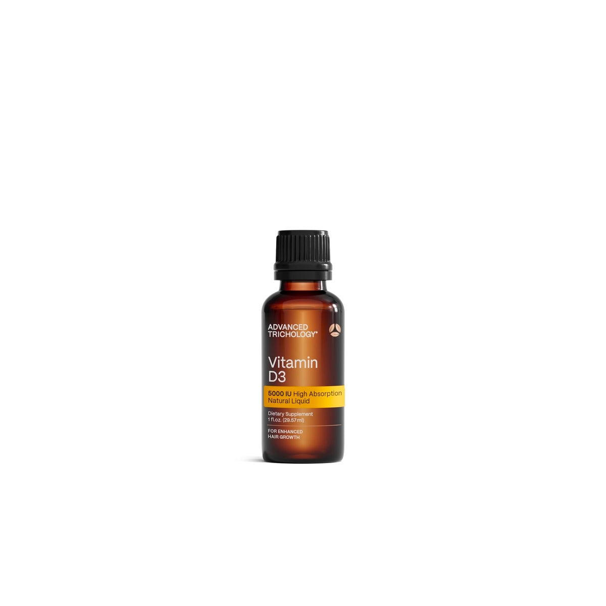 Flacon de vitamine D3 liquide 5000 IU Advanced Trichology vue de face