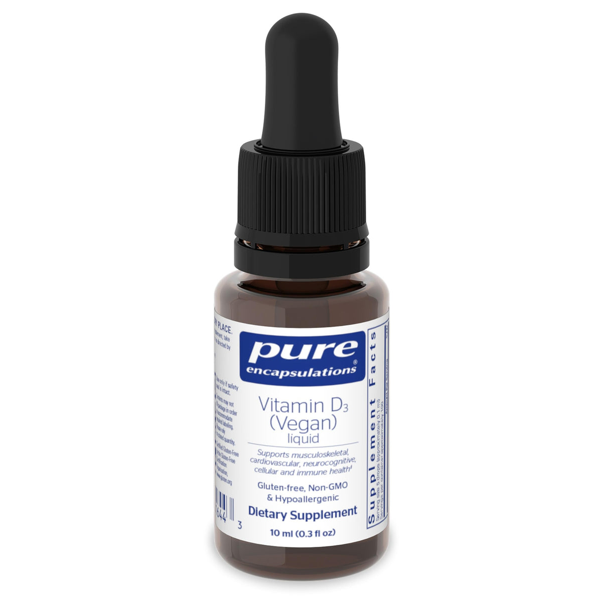 Flacon de Vitamine D3 liquide Vegan Pure Encapsulations 0,3 fl oz