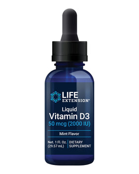 Flacon de Vitamine D3 Menthe Life Extension 29,57 ml vue de face