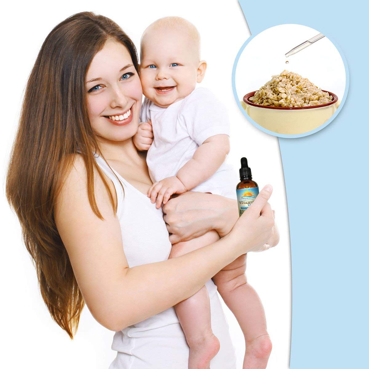 Flacon de vitamine D3 sur une table en bois