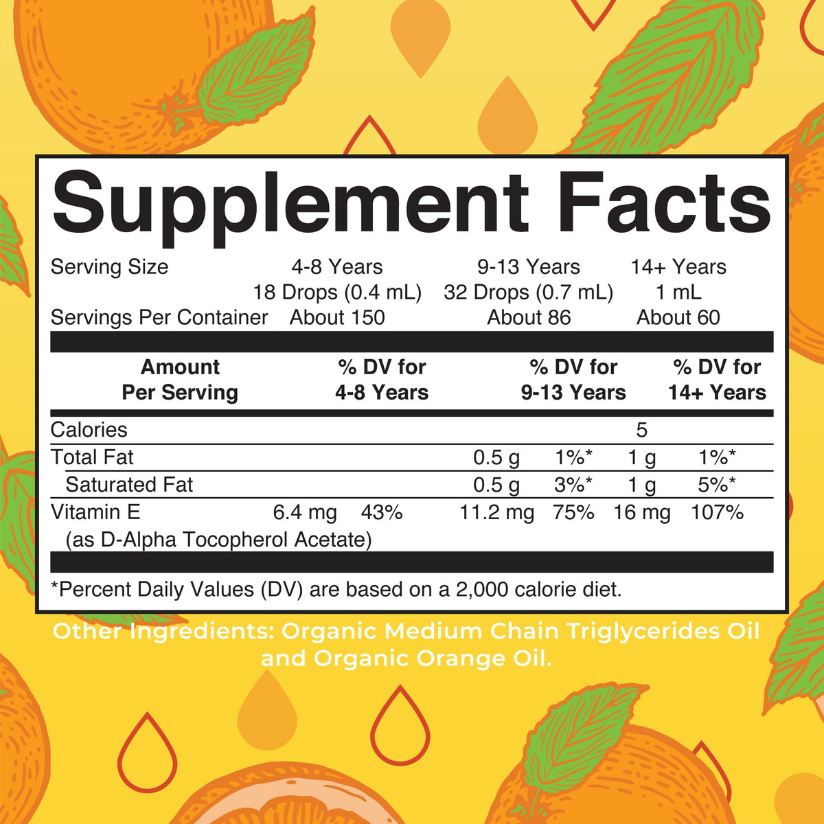 Flacon de vitamine E MARYRUTH'S avec étiquette et instructions