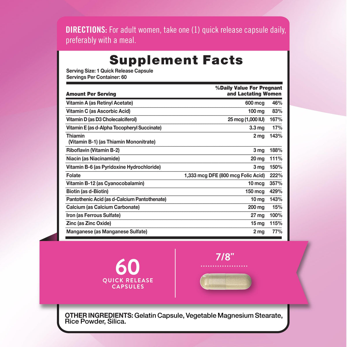 Flacon de vitamines prénatales Nature's Truth avec étiquette