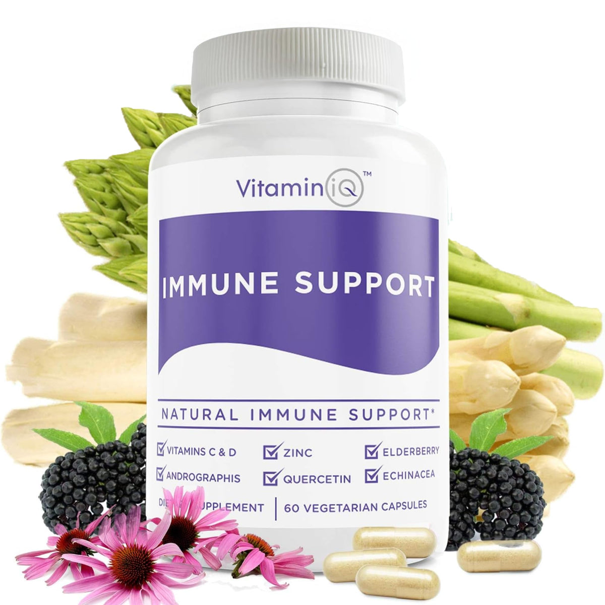 Flacon de VitaminIQ contenant 60 capsules de complément alimentaire