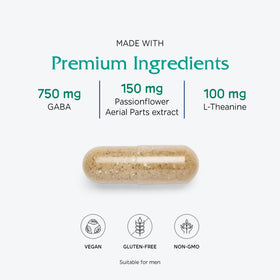 Flacon de Vitanica GABA Ease avec capsules à côté