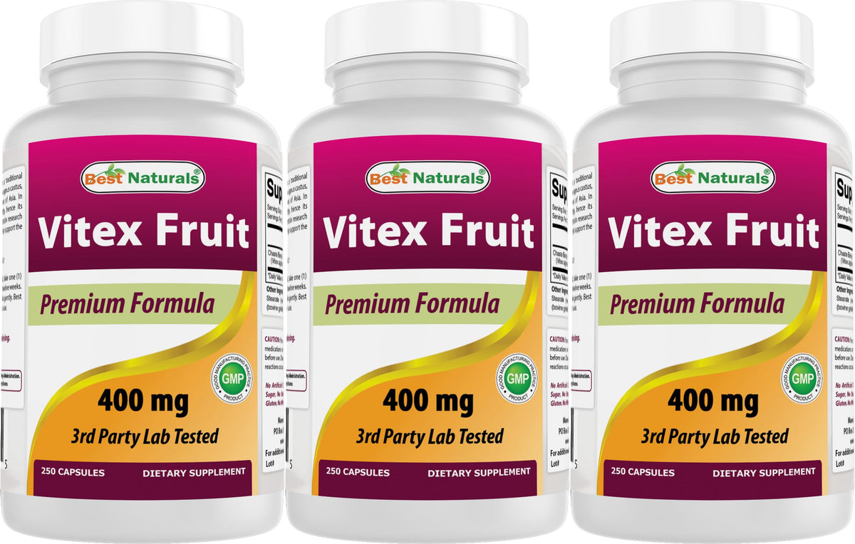 Flacon de Vitex Chasteberry 400 mg Best Naturals vue de face