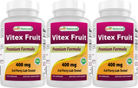 Flacon de Vitex Chasteberry 400 mg Best Naturals vue de face