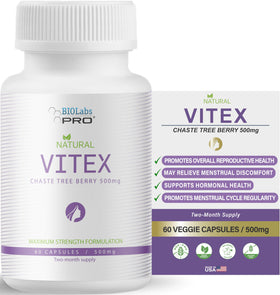 Flacon de Vitex Chasteberry BIOLABS PRO 500mg vue de face