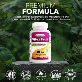 Flacon de Vitex Chasteberry sur un fond neutre