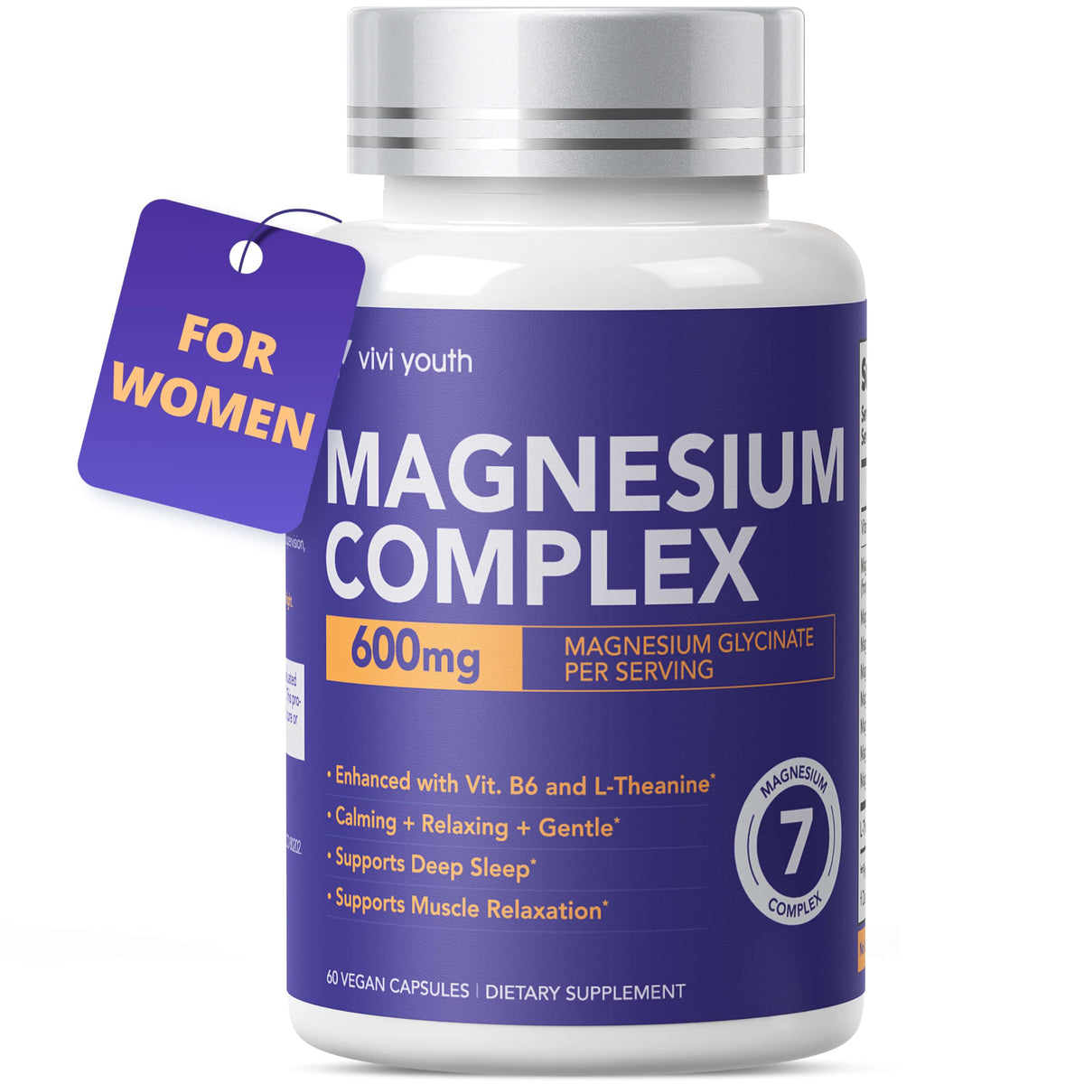 Flacon de VIVI Youth Complex Magnésium 7 600mg, 60 capsules