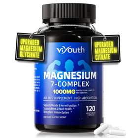Flacon de VIYOUTH Complexe de Magnésium 7-en-1 avec 60 capsules