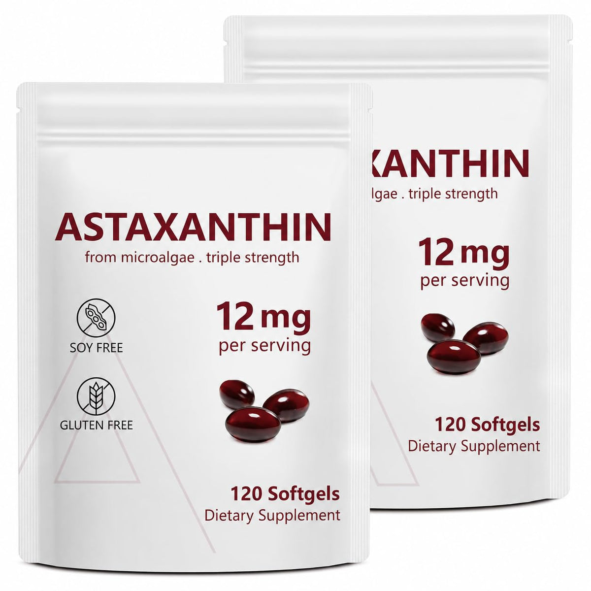Flacon de Vortexonix Astaxanthin 12mg 120 gélules vue de face