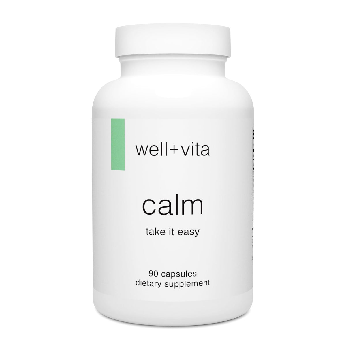 Flacon de Well+vita Calm de Wellness Resources contenant 90 capsules végétales