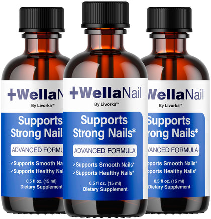 Flacon de WellaNail de LIVORKA vue de face avec gouttes liquides