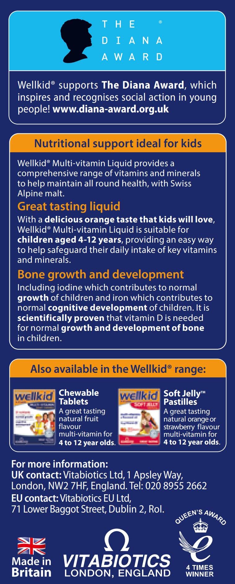 Flacon de Wellkid Multivitamines avec arrière-plan de jouets pour enfants