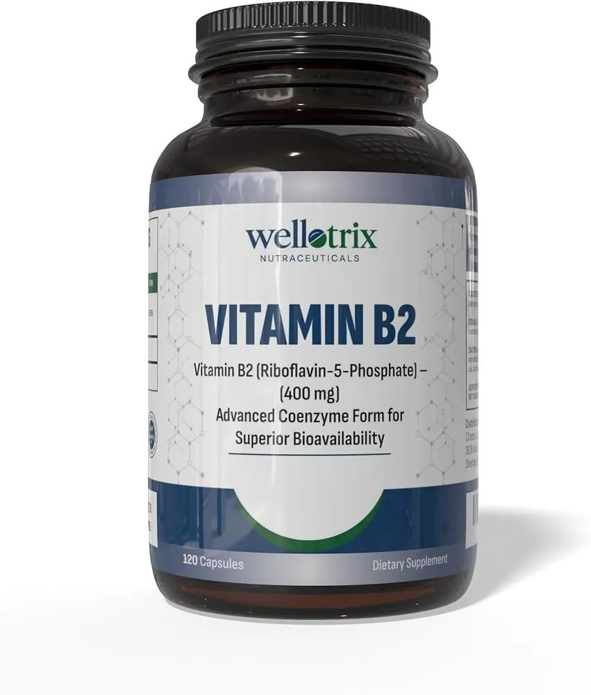 Flacon de Wellotrix Vitamine B2 400 mg avec 120 capsules