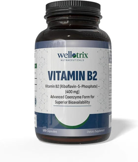 Flacon de Wellotrix Vitamine B2 400 mg avec 120 capsules