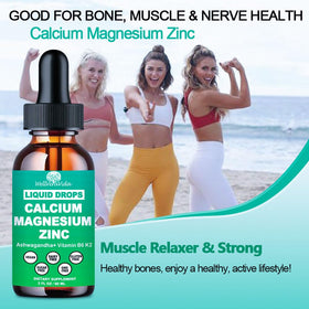 Flacon de WellVeraVida Calcium Magnésium Zinc avec étiquette visible