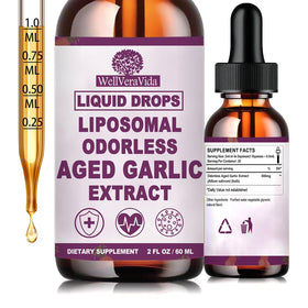 Flacon de WellVeraVida Extrait de Ail Vieilli Liquide 500mg vue avant