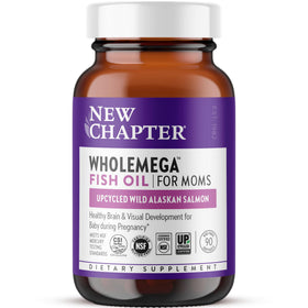 Flacon de Wholemega Huile de Poisson Prénatale New Chapter avec 90 gélules
