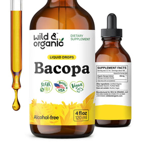 Flacon de Wild & Organic Bacopa Monnieri 450 mg 4 fl oz vue de face